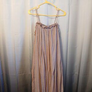 Nwt LISTICLE Gauzey Maxi Dress Large Mauve Pink Flowing Maternity Shoot POCKETS!